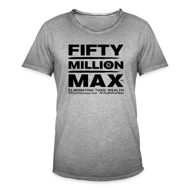 Fifty Million Max™; Black Square Logo & URL.