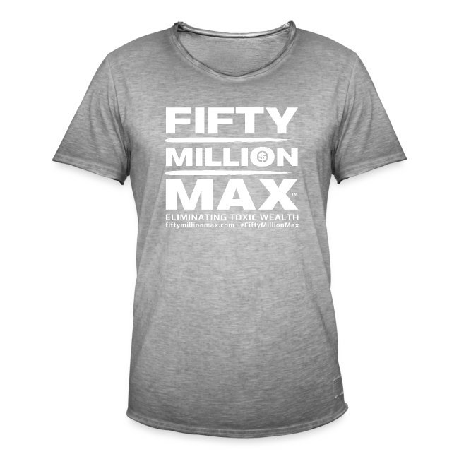 Fifty Million Max™; White Square Logo & URL.