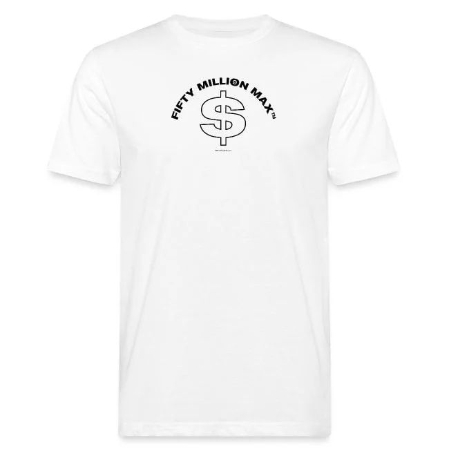 Fifty Million Max™ Black Half Circle Logo Men's Organic T-Shirt UK Store