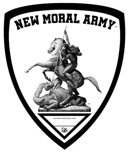 NEW MORAL ARMY™ St George Shield Logo (White).